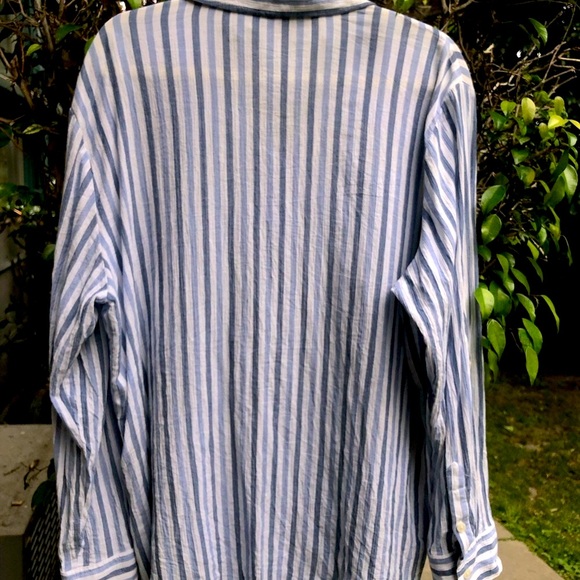💕*NWT*SANCTUARY BOYFRIEND RELAXED BLUE STRIPED L/S BUTTON DOWN! 🎊 - Picture 5 of 15